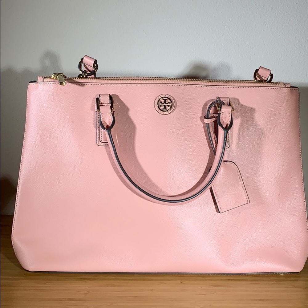 Tory Burch Pink Robinson Double Zip Bag